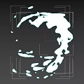 Transparent Liquid Splash in Dynamic Abstract Fluid Form on Dark Background