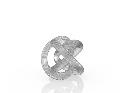 Metallic Twisted Loop Sculpture With Modern Abstract Design Elements 3d model