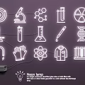 Vibrant Neon Scientific Icons Lamp Combination With Laboratory Elements And Symbols