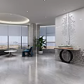 Modern Office Interior Design With Open Layout Large Windows And Sea View