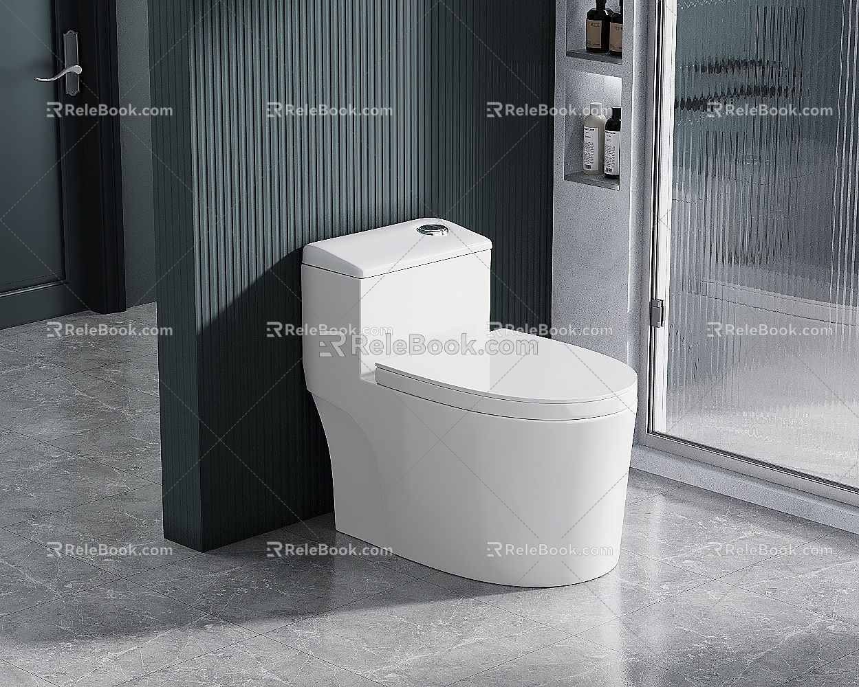 Modern Toilet Green 3d model