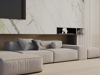 Modern three-seat sofa 3d model