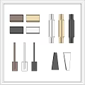 Various Modern Wall Sconces With Different Colors And Stylish Designs 3d model