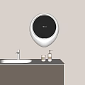 Mijia Wall Mounted Washing Machine White And Black On The Wall With Sink Below