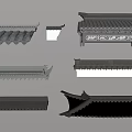 Traditional Chinese Architectural Components Featuring Roof Eaves Tiles And Carved Details