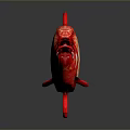 Vibrant Red Aquatic Fish With Shiny Scales Tail Fins And Reflection On Dark Background