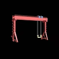 Red Industrial Gantry Crane With Frame Beam Column And Lifting Equipment