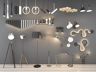 Modern lamp combination creative wall lamp chandelier 3d model