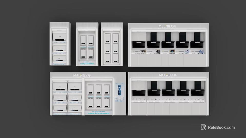 Modern Kitchen Cabinet Designs With Different Door Styles And Storage Layouts 3d model