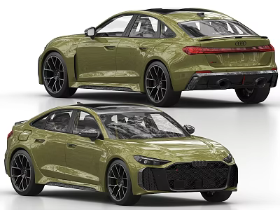 Green Audi Sporty Coupe Front And Rear Views Dynamic Design And Alloy Wheels 3d model