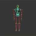 Robot Character Design With Slender Legs Metallic Body And Green Yellow Accents