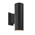 Sleek Modern Black Cylindrical Wall Light With Segmented Design And Soft Illumination 3d model