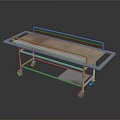 Sturdy Metal Utility Cart With Wheeled Base Flat Tabletop And Lower Storage Shelf