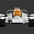 Modern White Concept Racing Car with Orange Windshield and Streamlined Body Design 3d model