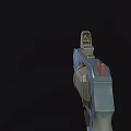 Blue H10 Sci Fi Pistol With Tactical Sight And Ergonomic Grip Details