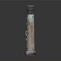 Intricate Dragon Sculpture Carving On Tall Column With Green White Details And Square Base