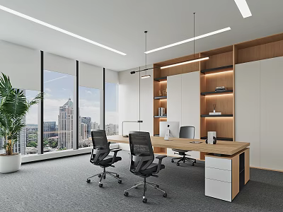 Modern Office Manager Office Desk Office Bookcase 3d model