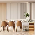Modern Dining Table and Chair Combination Bar and Chair Combination 3d model