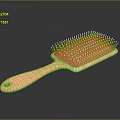 Orange Ergonomic Hair Brush With Smooth Handle And Durable Bristles For Daily Grooming