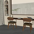 Nordic desk and chair combination 3d model