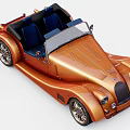 Orange Vintage Convertible Car With Classic Grille Large Wheels And Retro Design