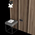 Modern Wooden Bed Accent Wall With Sconces And Side Tables 3d model
