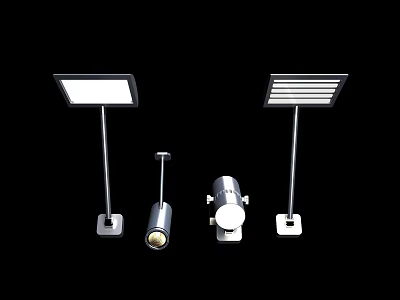 Modern Downlights And Spotlights With Adjustable Metal Fixtures For Home Interior 3d model
