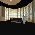 Modern Front Desk Lobby Reception Desk 3d model