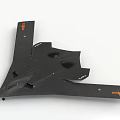 Black Stealth Fighter Jet Model With Red Wing Markings And Flying Wing Design