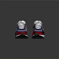 Colorful Retro Style Sneakers With Blue Red Yellow Upper And White Laces