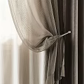 Elegant Sheer Curtains Tied Back With Light Filtering Layers For Modern Window Interior