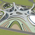 Contemporary Architectural Design Featuring Curved Connected Buildings And Green Landscape Layout