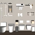 Various Toilet Types With Wall Mounted And Floor Standing Designs And Bathroom Accessories