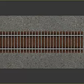 Detailed Railway Track Model With Gravel Base And Red Sleepers