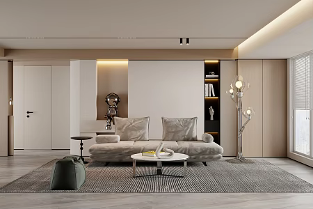 Modern Sofa Combination Coffee Table Carpet 3d model