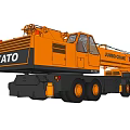 Yellow KATO Mobile Crane With Large Boom And Multi Wheel Design