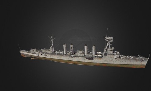 modern warship destroyer weapon ship cruiser ship 3d model