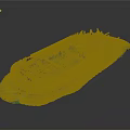 Ancient Shipwreck Model With Clear Hull Structure Green Base And Rusted Texture