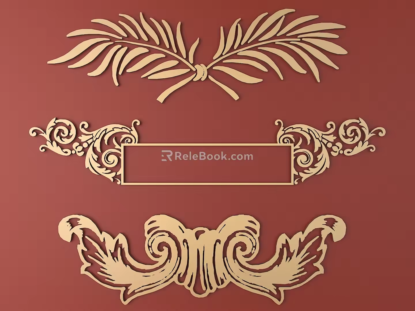 European-style Metal Carved European Pattern Hollow Carved Pattern 3d model