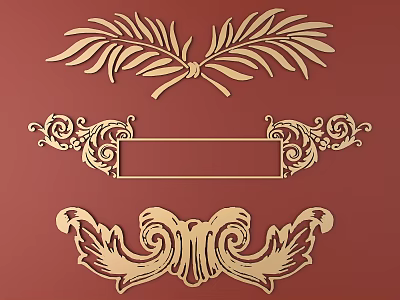European-style Metal Carved European Pattern Hollow Carved Pattern 3d model