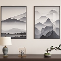 New Chinese Hanging Painting Decorative Painting 3d model