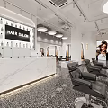 Modern Hair Salon Interior Design With Styling Chairs Mirrors And Cabinets