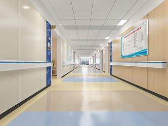 modern hospital aisle hospital outpatient department corridor aisle ward 3d model