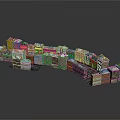 Commercial Street Showcasing Different Colored Buildings and Various Architectural Styles in Urban Layout
