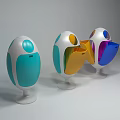 Colorful Egg Shaped Public Facilities with Modern Compartment Design and Stable Base 3d model