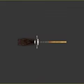 Stylish Daily Life Broom With Brown Bristles White Strap And Silver Orange Handle