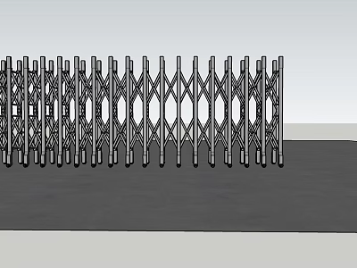 Modern Retractable Metal Security Gate With Diamond Pattern Structure Design 3d model