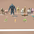 Diverse Animal Figurines Collection Display With Different Species Including Giraffe And Elephant