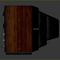 Vintage Retro Television Electronic Appliance With Wooden Frame Control Knobs And Green Screen