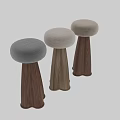 Modern Wooden Bar Stool With Upholstered Seat And Tapered Leg Design
